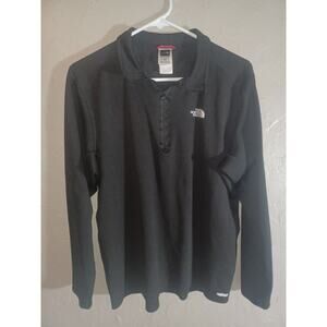 North Face Shirt Mens Medium Black Quarter Zip Long Sleeve Vapor Wick